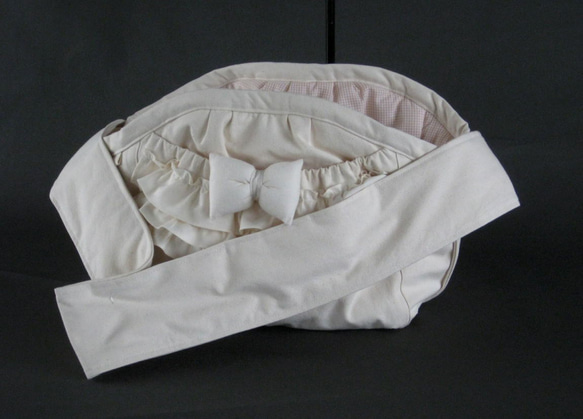 受注制作　ＬＬサイズ　肩ベルト１００センチ　生成りプレーンキャンバス(帆布)スリングバッグ 4枚目の画像