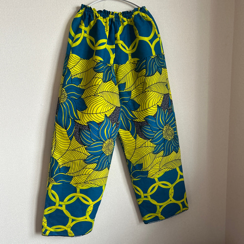 アフリカン ギャザーストレートパンツ♪ アフリカンファブリック  