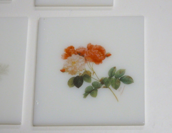 ステンドグラス材料　焼き付けガラス　ハンドメイド素材　　薔薇4点 4枚目の画像