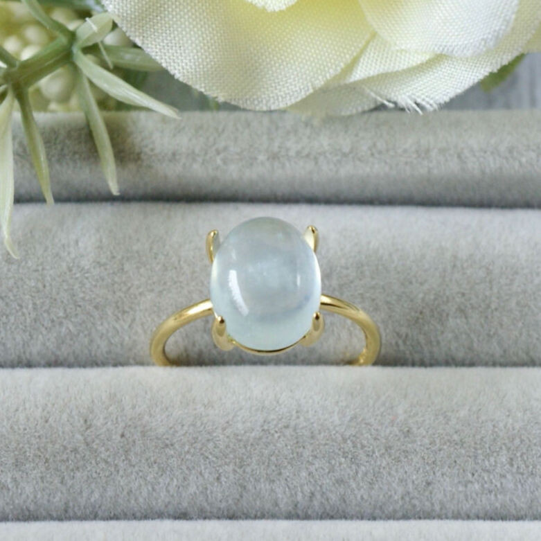 【受注制作】アクアマリン　リング　7号〜フリーサイズ/9号/11号/13号/15号　18kgp　sv925　10x8mm