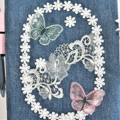 刺繍レースの手帳カバー（W） ほぼ日手帳カズンサイズ A5手帳