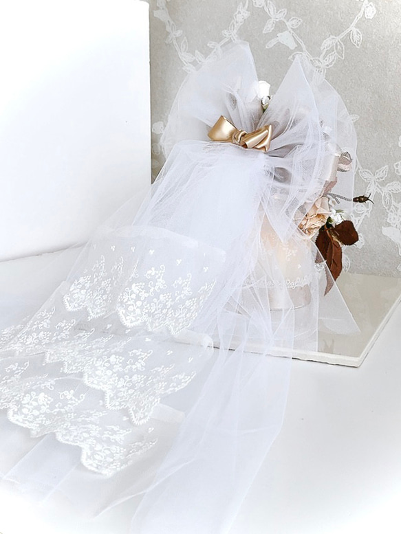 Dress White veil  ✴︎✴︎✴︎木馬のレースを使用✴︎✴︎✴︎ 4枚目の画像