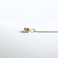 K10【4月の誕生石】4mm美粒オーストラリア産シャンパンカラー「ダイヤモンド」ネックレス 18枚目の画像