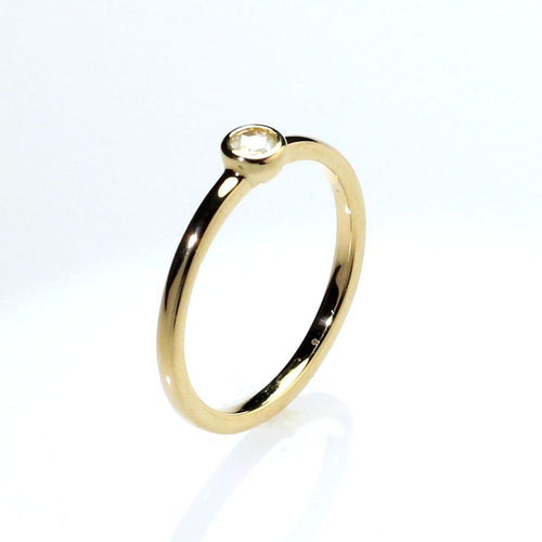 K18YG ローズカットダイヤモンドリング 0.09ct 指輪・リング