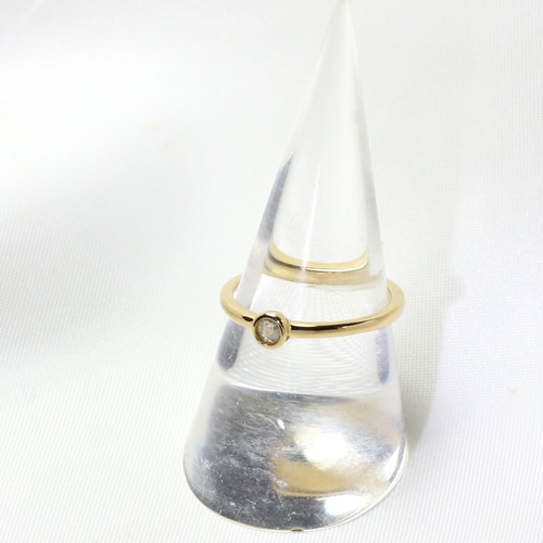 K18YG ローズカットダイヤモンドリング 0.09ct 指輪・リング