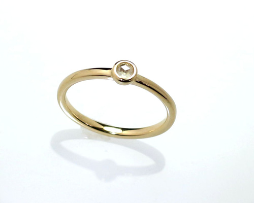 K18YG ローズカットダイヤモンドリング 0.09ct 指輪・リング