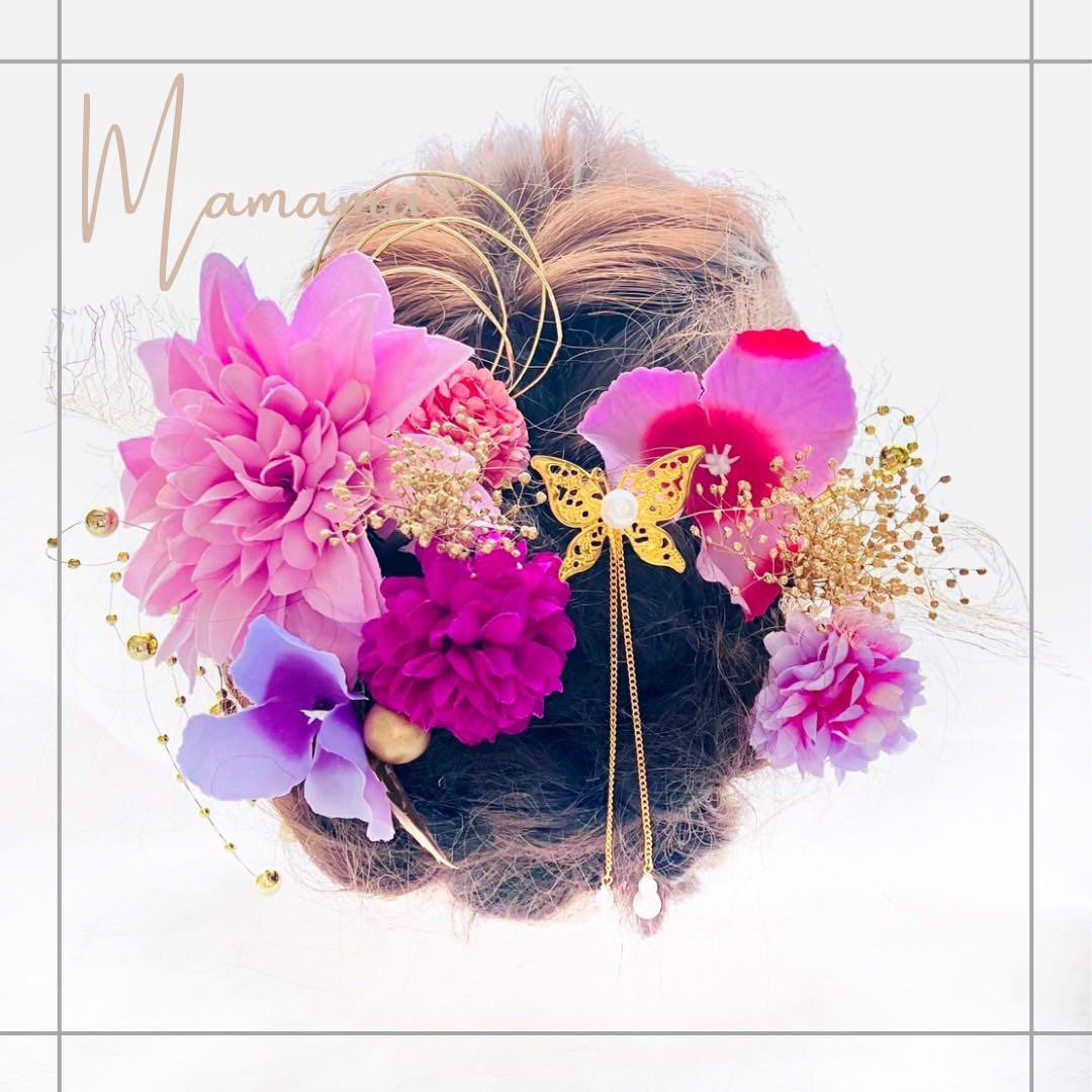 揺れるパール簪【卒業式髪飾り】【結婚式髪飾り】【成人式髪飾り】【ウェディング】簪　水引　金箔　振袖　袴　チュール　成人式