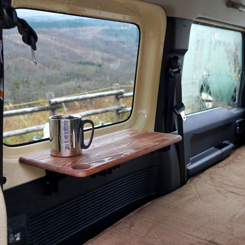 新型ジムニー 車種専用 折り畳み式サイドテーブル JIMNY刻印(W 新型ジムニー 車種専用 折り畳み式サイドテーブル JIMNY刻印(W