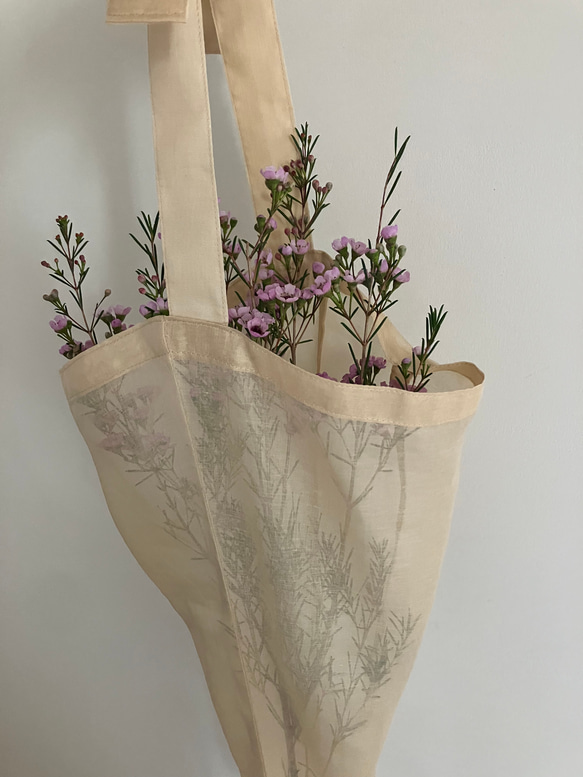Flower bag フラワーエコバッグ / オーガンジー　新色追加 10枚目の画像