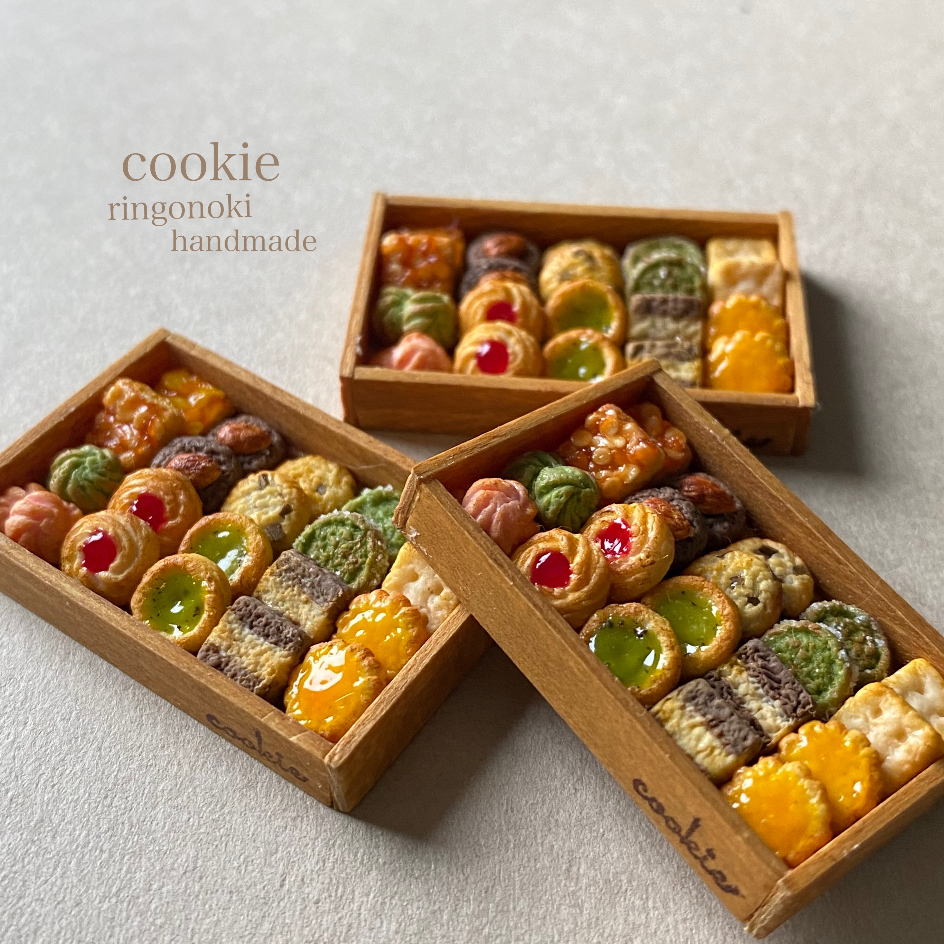 ミニチュア クッキー 木箱に入り 樹脂・レジン amo miniature 通販 
