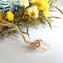 新作//k14gf*NY産宝石質ハーキマーダイヤモンドのワイヤーラッピングネックレス 1枚目の画像