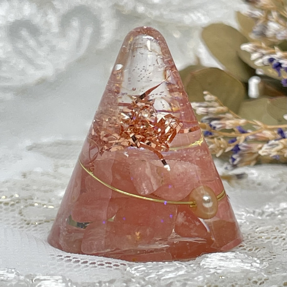 ミニ円錐オルゴナイト【インカローズ】 2枚目の画像
