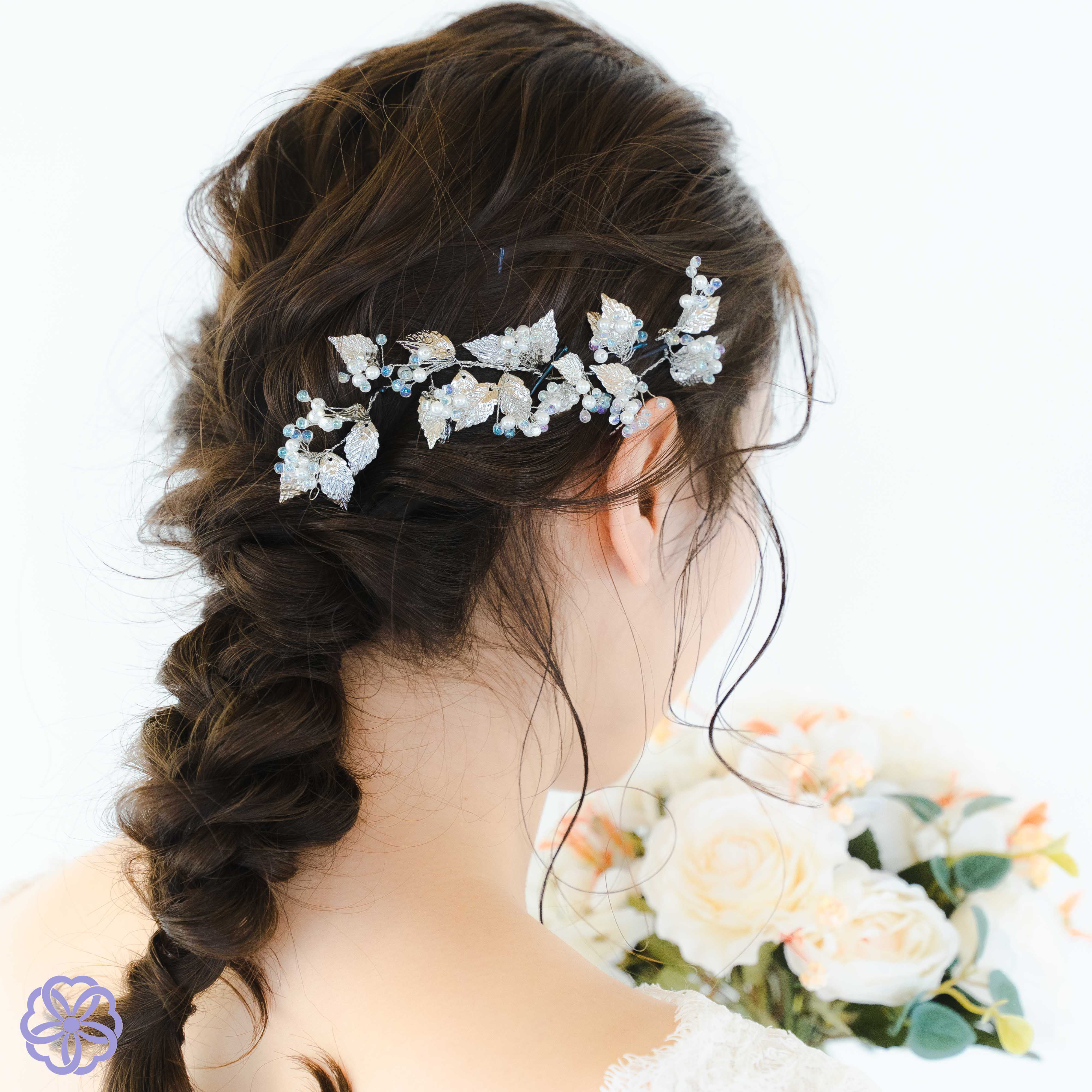 髪飾り 小枝アクセサリー【花霞】成人式　卒業式　結婚式　振袖　着物　和装　ヘアアクセサリー　留袖　前撮り　髪かざり　花嫁