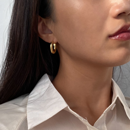 316L】chunky hoop pierces 20mm /gold/silver/金属アレルギー