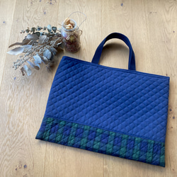 ☆キルトの先生が製作☆【送料無料】レッスンバッグ 上履き入れ 2点