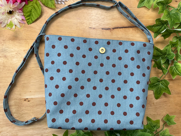 [Walk Pochette] Pop Colorful Dots Blue ✖️ Brown String Length Ad 第3張的照片