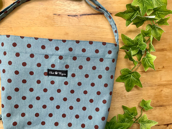 [Walk Pochette] Pop Colorful Dots Blue ✖️ Brown String Length Ad 第2張的照片