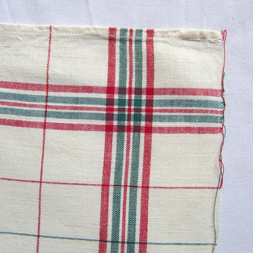 キッチンクロス イニシャル刺繍 未使用 コットンリネン フランス