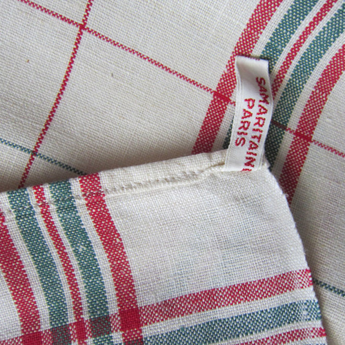 キッチンクロス イニシャル刺繍 未使用 コットンリネン フランス