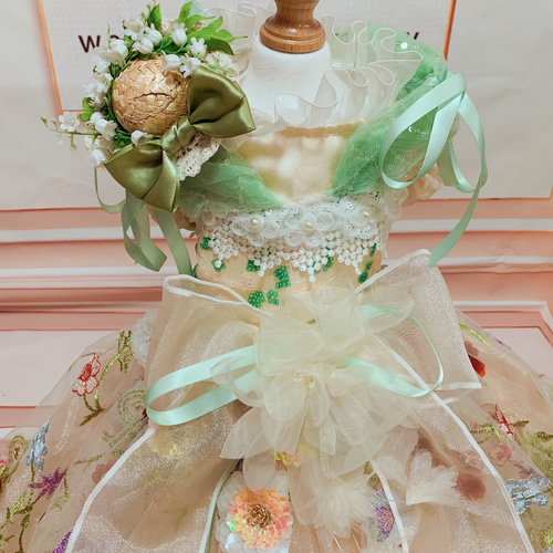 ラボット LOVOT 服 蝶々＆ホワイトフラワードレスワンピース 2着セット売り ラボット LOVOT 服 蝶々＆ホワイトフラワードレスワンピース 2着