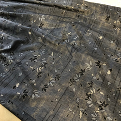 アンティーク大島紬のピンタックワンピース　コートワンピース　ブルーグレー　着物リメイク 10枚目の画像