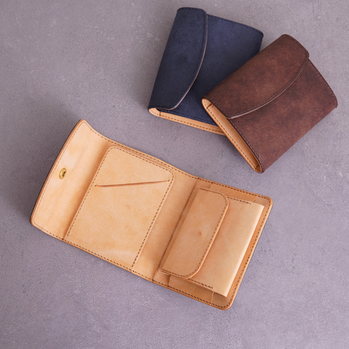 コンパクトな三つ折り財布【受注製作】 三つ折り財布 レザークラフト