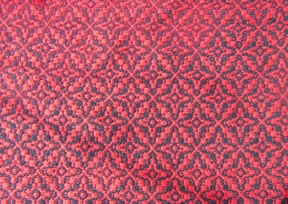 Sale　北欧柄手織りシルククッションカバー　ローシルク　オーバーショット織り 3枚目の画像