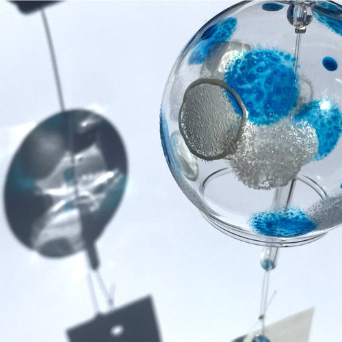 ブルー×シルバードット】風鈴×サンキャッチャー ガーランド SISLA5