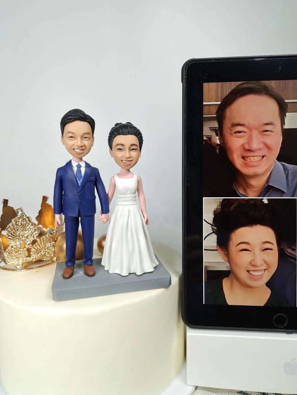 ケーキトッパー オーダーメイド 似顔絵プレゼント フィギュア人形ぬいぐるみ 結婚式祝い 周年記念日 夫婦 カップル 両親 