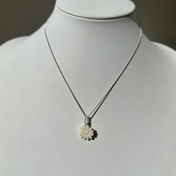 ローズクォーツ・珊瑚のお花　トップ付きネックレス(トップ外せます) R50326Y1 17枚目の画像