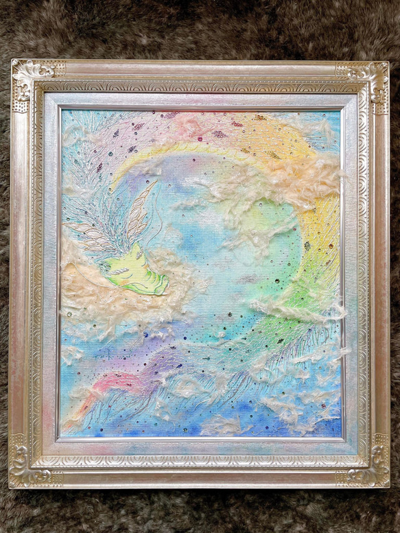 癒しの絵 パステル画 水彩画 海 美術品・アンティーク