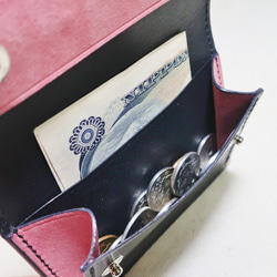 コインケース 小銭入れ サドルレザー 革財布 カードケース レザークラフト 革小物 手縫い ハンドクラフト 新品未使用 5枚目の画像