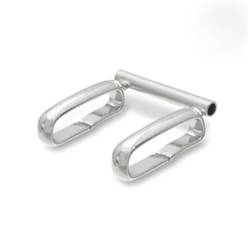 帯留めパーツ ブローチ用 パイプ型 15×12mmゴールド/シルバー 帯留め