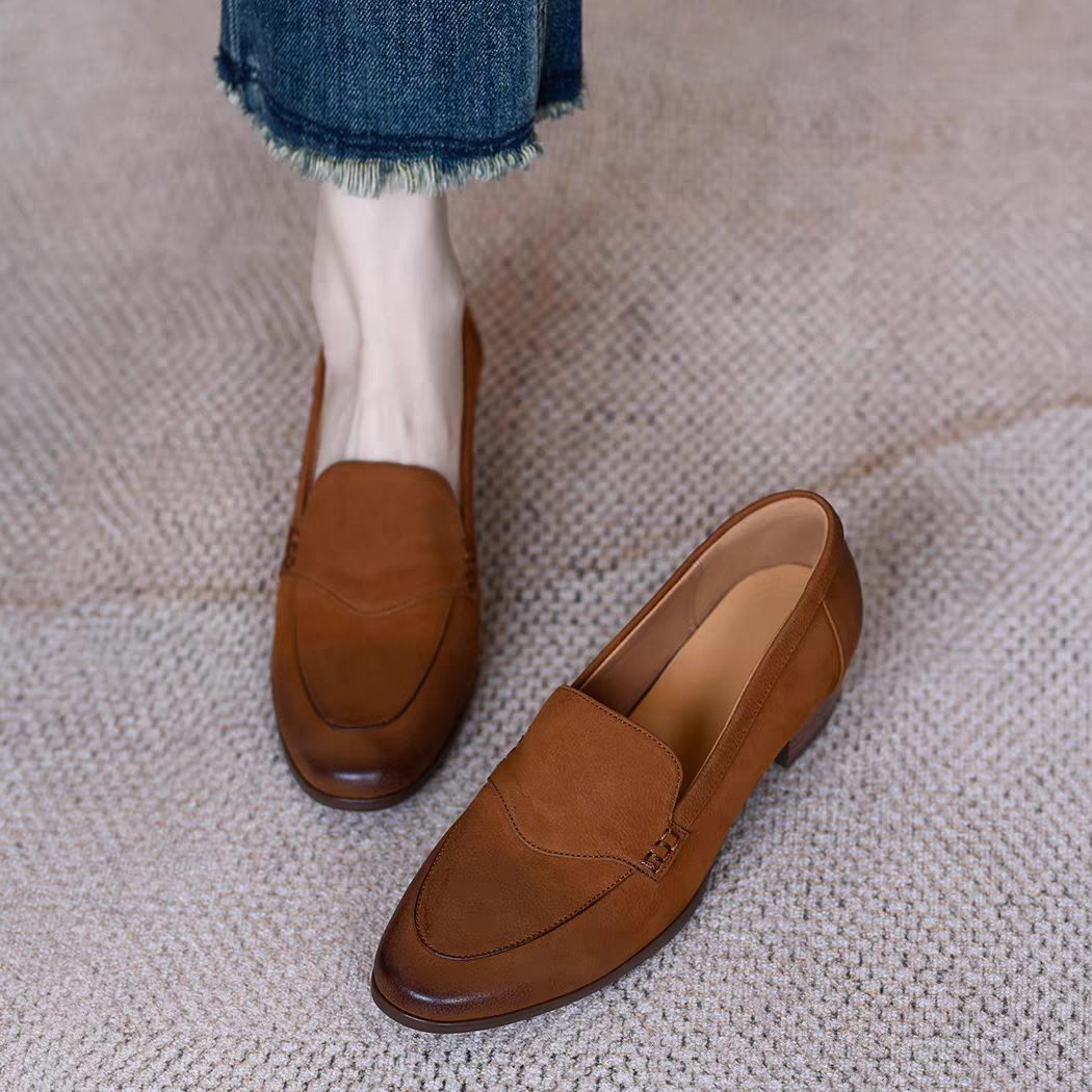 スリッポン レディース スリッポン 革靴 カジュアル シューズ フラットシューズ 履き心地 レザー 本革 痛くない