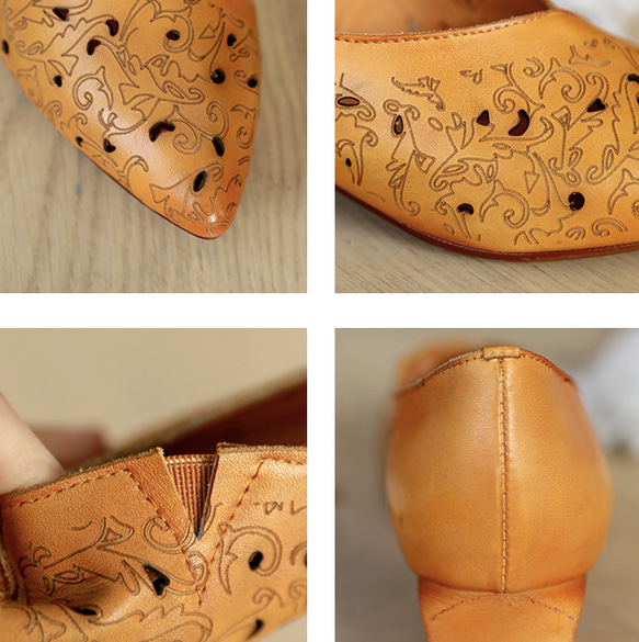 柔らかい牛革 パンプス ローヒール メリージェーン靴 レディース 靴 本革 パンプスレディース ローヒールパンプス 8枚目の画像