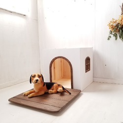 かわいい犬小屋　ドッグハウス　キャットハウス　猫小屋　猫ハウス　室内　小型犬　オーダー可　自然塗料　ナチュラル　シンプル 3枚目の画像