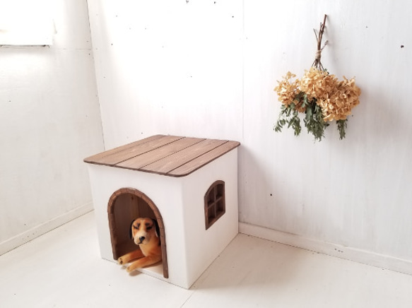 かわいい犬小屋　ドッグハウス　キャットハウス　猫小屋　猫ハウス　室内　小型犬　オーダー可　自然塗料　ナチュラル　シンプル 