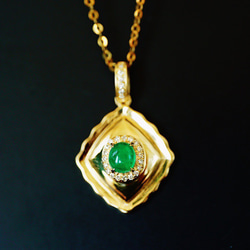 「優雅」K18 天然エメラルド　高品質　天然ダイヤモンド   オーダーメイド 5枚目の画像