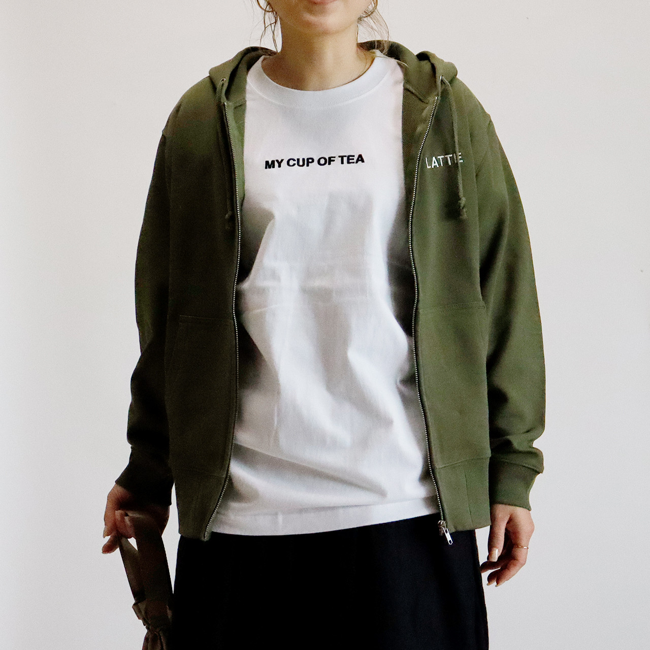 【再出品/限定色】LATTEフルジップパーカー（ライトオリーブ）