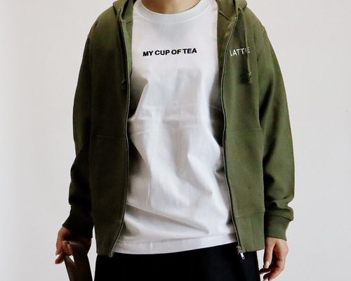 オリーブグリーン フルジップ パーカー George オリーブグリーン フルジップパーカー 【XL】 ポケットつき