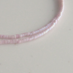 Teardrop パープル × ペールピンク 小さなしずくのビーズネックレス ピンク 3枚目の画像