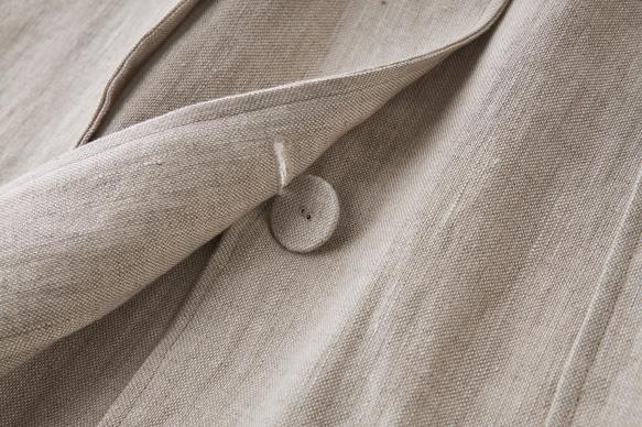 春新作☆リネン100%☆ロングスプリングコート☆生成り C-28W 8枚目の画像