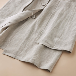 春新作☆リネン100%☆ロングスプリングコート☆生成り C-28W 5枚目の画像