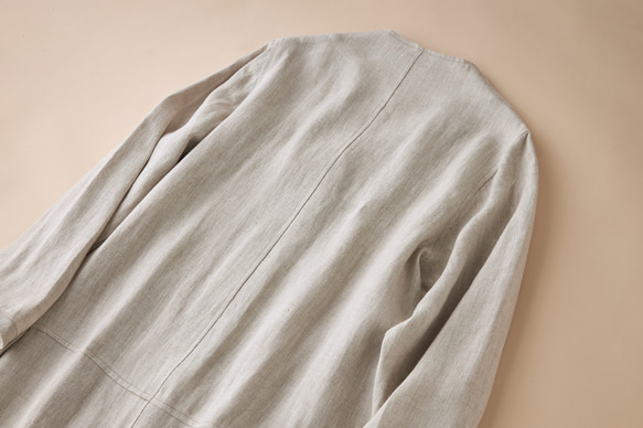 春新作☆リネン100%☆ロングスプリングコート☆生成り C-28W 13枚目の画像