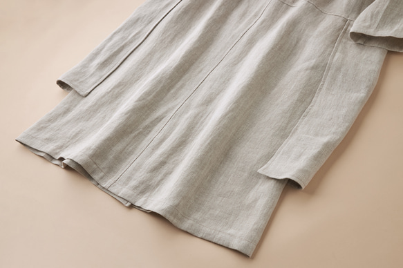 春新作☆リネン100%☆ロングスプリングコート☆生成り C-28W 15枚目の画像