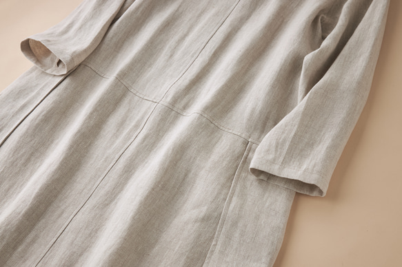 春新作☆リネン100%☆ロングスプリングコート☆生成り C-28W 14枚目の画像