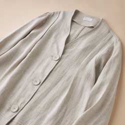 春新作☆リネン100%☆ロングスプリングコート☆生成り C-28W 3枚目の画像