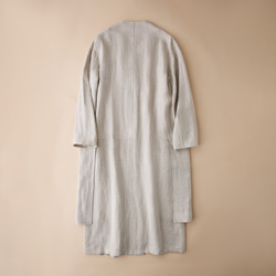 春新作☆リネン100%☆ロングスプリングコート☆生成り C-28W 2枚目の画像