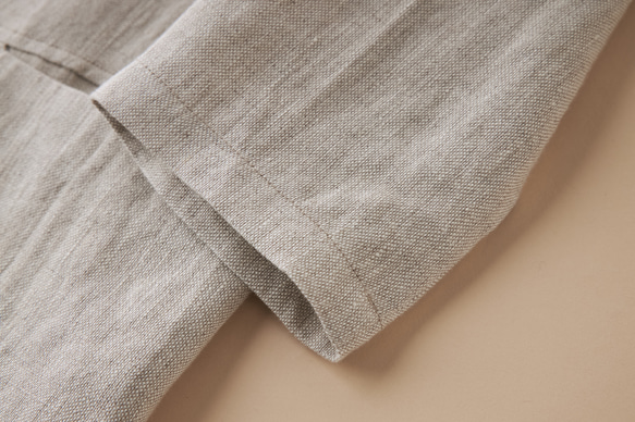 春新作☆リネン100%☆ロングスプリングコート☆生成り C-28W 9枚目の画像