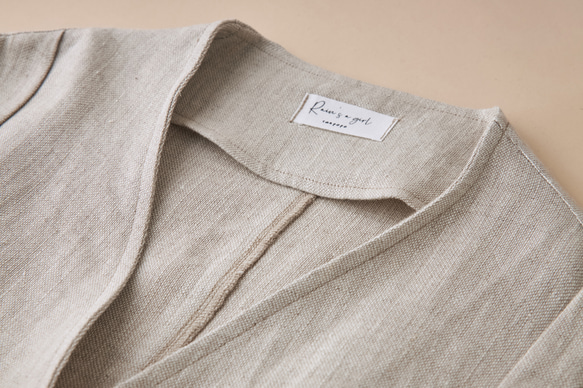春新作☆リネン100%☆ロングスプリングコート☆生成り C-28W 7枚目の画像